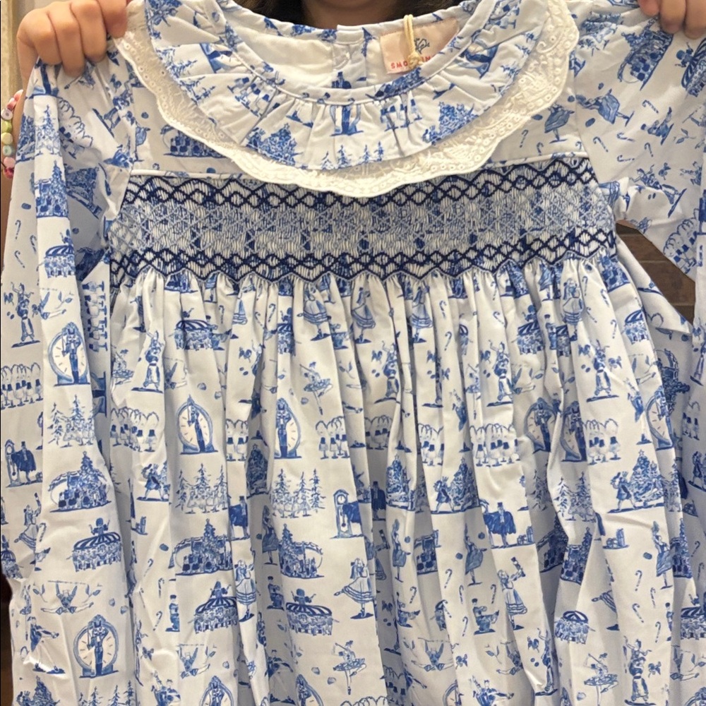 Adorable Blue Nutcracker Toille Kids Dress